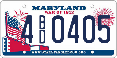 MD license plate 4BD0405