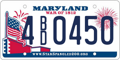 MD license plate 4BD0450