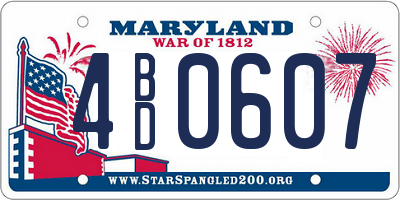 MD license plate 4BD0607