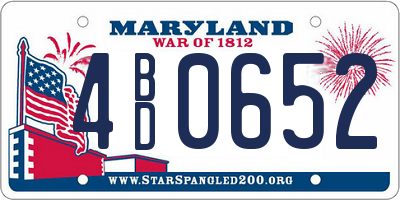 MD license plate 4BD0652