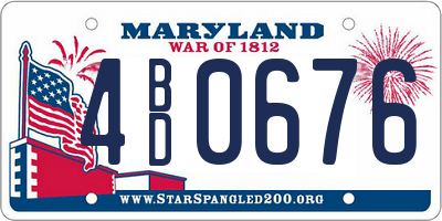 MD license plate 4BD0676