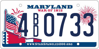 MD license plate 4BD0733