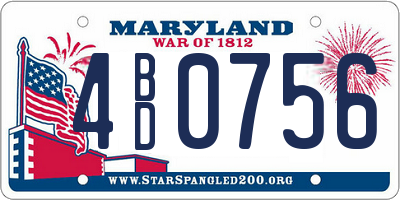 MD license plate 4BD0756