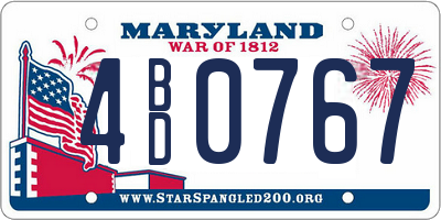 MD license plate 4BD0767