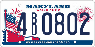 MD license plate 4BD0802