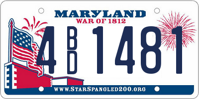 MD license plate 4BD1481