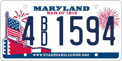 MD license plate 4BD1594