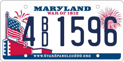 MD license plate 4BD1596