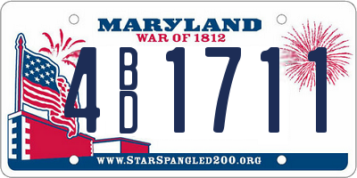 MD license plate 4BD1711