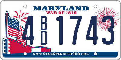 MD license plate 4BD1743