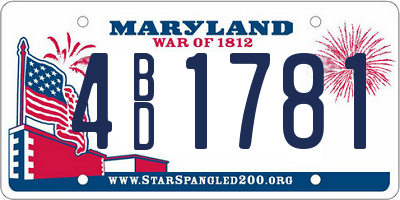 MD license plate 4BD1781