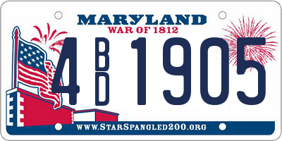 MD license plate 4BD1905
