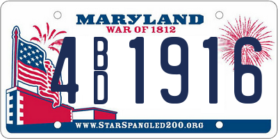 MD license plate 4BD1916