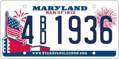 MD license plate 4BD1936