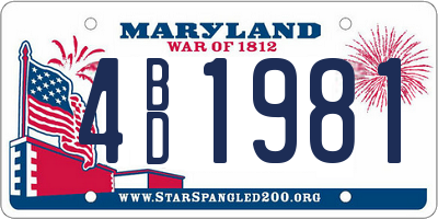 MD license plate 4BD1981