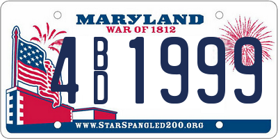 MD license plate 4BD1999