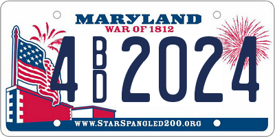 MD license plate 4BD2024