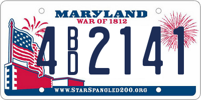 MD license plate 4BD2141