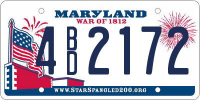 MD license plate 4BD2172