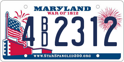 MD license plate 4BD2312