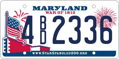 MD license plate 4BD2336