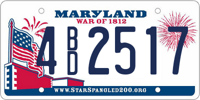 MD license plate 4BD2517