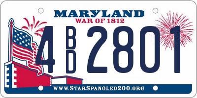 MD license plate 4BD2801