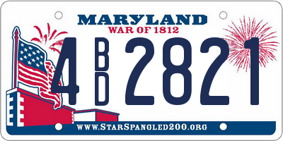 MD license plate 4BD2821