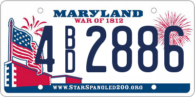 MD license plate 4BD2886