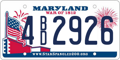MD license plate 4BD2926