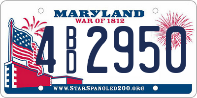 MD license plate 4BD2950