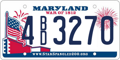 MD license plate 4BD3270