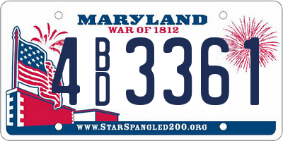 MD license plate 4BD3361