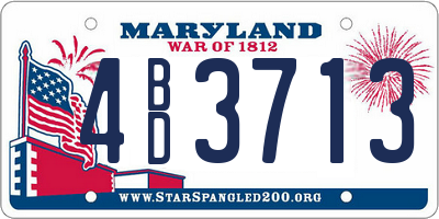 MD license plate 4BD3713