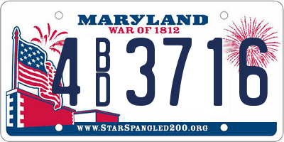MD license plate 4BD3716