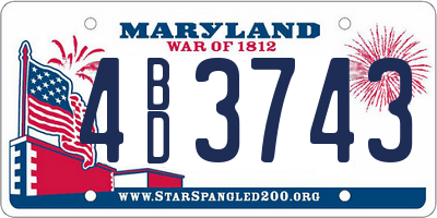 MD license plate 4BD3743