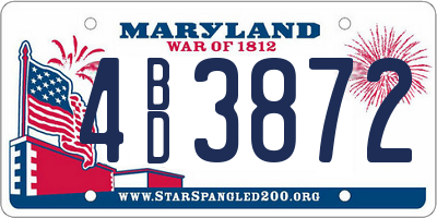 MD license plate 4BD3872