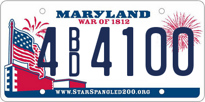 MD license plate 4BD4100
