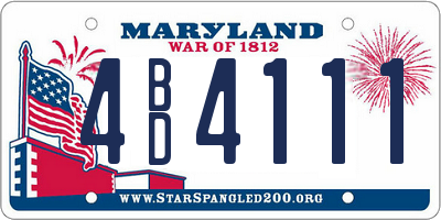 MD license plate 4BD4111