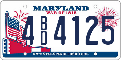 MD license plate 4BD4125