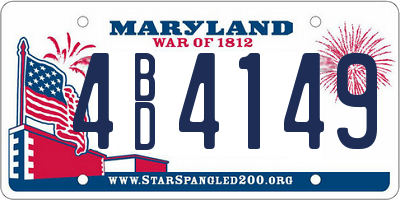 MD license plate 4BD4149