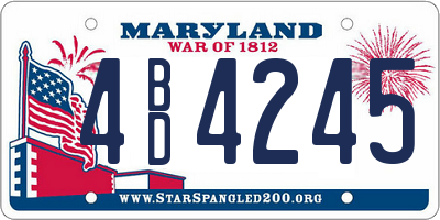 MD license plate 4BD4245