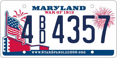 MD license plate 4BD4357