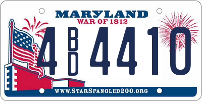 MD license plate 4BD4410