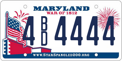 MD license plate 4BD4444
