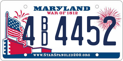 MD license plate 4BD4452