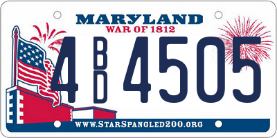 MD license plate 4BD4505