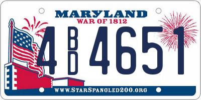 MD license plate 4BD4651