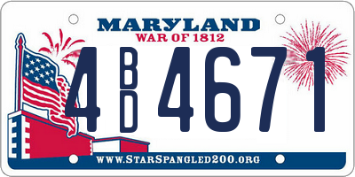 MD license plate 4BD4671