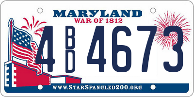 MD license plate 4BD4673